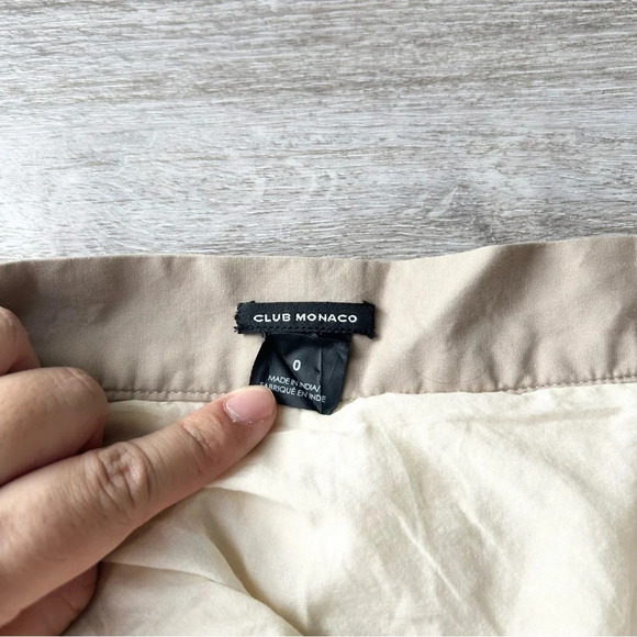 Club Monaco Ivory Tan Striped Pleated Circle Skirt - Picture 7 of 11